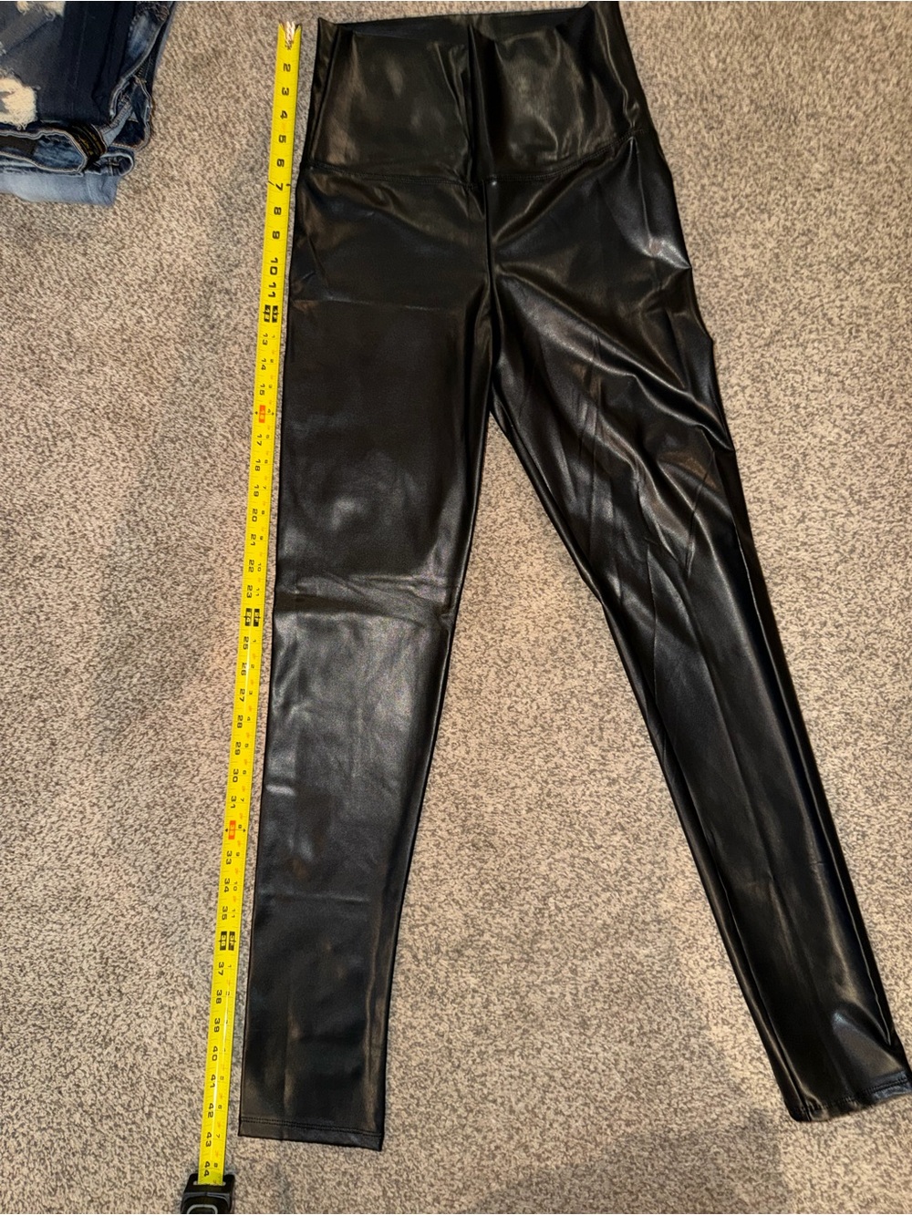 Cherish Black Faux Leather High-Rise Jeggings